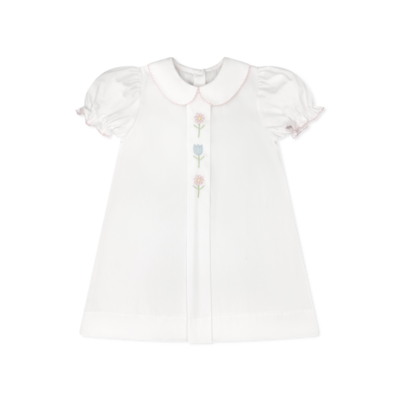 Lullaby Set Classic White w/Flowers Pique Bluebonnet Dress