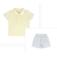Lullaby Set Sunny Yellow/Baldwin Blue Buffalo Check Short Set