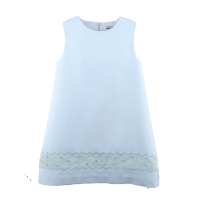 Luli & Me Blue Pique A-line Dress