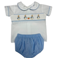 Lulu Bebe Peter Rabbit Smocked Boy Diaper Set