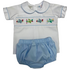 Lulu Bebe Airplane Smocked Boy Diaper Set
