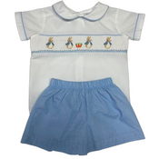 Lulu Bebe Peter Rabbit Smocked Short Set