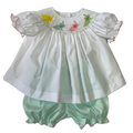 Lulu Bebe Pastel Bunny Smocked Bishop Bloomer Set