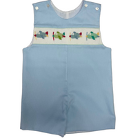 Lulu Bebe Airplane Smocked Shortall