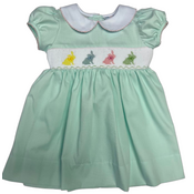 Lulu Bebe Pastel Bunny Smocked Waist Dress