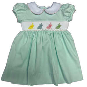 Lulu Bebe Pastel Bunny Smocked Waist Dress