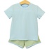 Trotter Street Kids Thomas Short Set Green Stripe/Light Blue