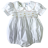 Lulu Bebe Classic White w/ Pink Smocked Waist Bubble