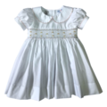 Lulu Bebe Classic White w/ Pink Smocked Waist Dress