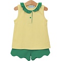 Trotter Street Kids Nora Short Set Yellow Stripe/Green