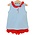 Trotter Street Kids Nora Short Set Cornflower Stripe/Red