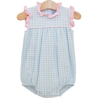 Trotter Street Kids Meredith Bubble Light Blue Gingham/Light Pink Ruffle