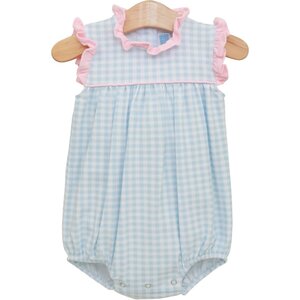 Trotter Street Kids Meredith Bubble Light Blue Gingham/Light Pink Ruffle