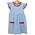 Trotter Street Kids Lucy Dress Cornflower Stripe/Red