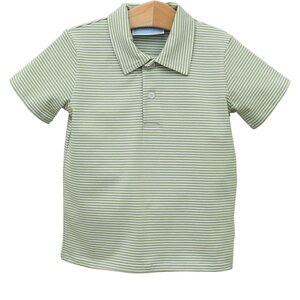Trotter Street Kids Henry Polo Green Stripe