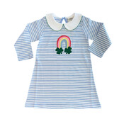 Luigi Rainbow w/Shamrock Blue Stripe Dress
