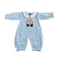Rainbow w/Shamrock Blue Stripe Romper