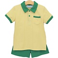Trotter Street Kids Archie Short Set Yellow Stripe/Green