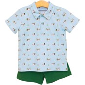 Trotter Street Kids Ducks in a Row Polo Short Set
