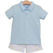 Trotter Street Kids Cottontail Solid Polo Short Set