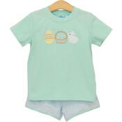Trotter Street Kids Bunnies & Baskets Short Set