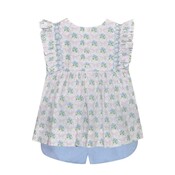Remember Nguyen Porch Petals Blue Delta Short Set