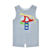 Zuccini Helicopter Ashton Shortall Royal Blue Seersucker