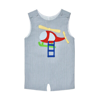 Zuccini Helicopter Ashton Shortall Royal Blue Seersucker