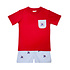 Zuccini Airplane Jacob Red Knit Shirt and Airplane Blue Stripe Short Set