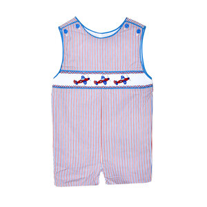 Zuccini Airplane Ashton Shortall Patriotic Stripe Seersucker