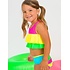 RuffleButts + RuggedButts Neon Color Block Flounce Bikini 2-Piece Swimsuit, with Signature Rear Ruffles