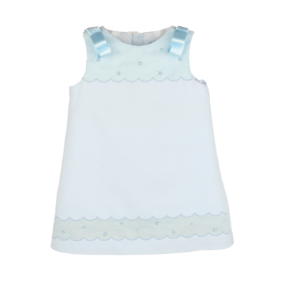 Luli & Me Blue Pique Shift Dress