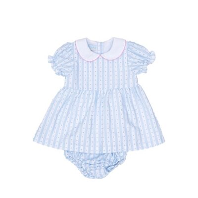 The Oaks Apparel Blue Stripe Breeze Ella Bloomer Set