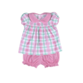 Baby Loren Pink Plaids Jane Bloomer Set