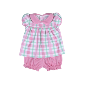 Baby Loren Pink Plaids Jane Bloomer Set