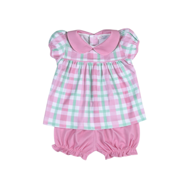 Baby Loren Pink Plaids Jane Bloomer Set