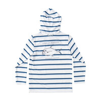Prodoh Windsurfer Navy Peony Stripe Pro Performance Hoodie