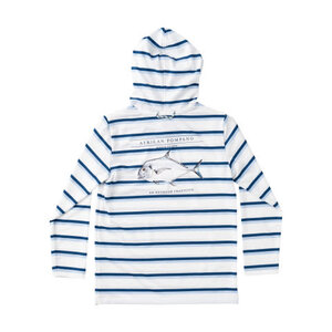 Prodoh Windsurfer Navy Peony Stripe Pro Performance Hoodie