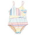 Shade Critters Surfer Stripe Ribbed Faux Wrap 1PC Swimsuit