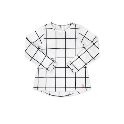 Pure Coconut/Nantucket Navy Willingotn Windowpane Taylor LS Tee