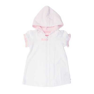 RuffleButts + RuggedButts White Terry Full-Zip Cover Up