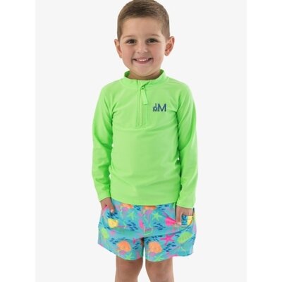 RuffleButts + RuggedButts Neon Jelly Time Performance Hybrid Swim Trunks