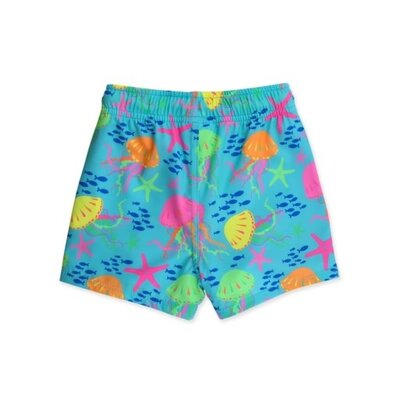 RuffleButts + RuggedButts Neon Jelly Time Performance Hybrid Swim Trunks