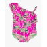 RuffleButts + RuggedButts Neon Palm Paradise One Shoulder Ruffle One Piece