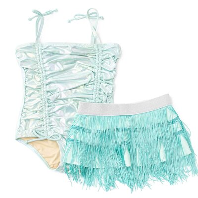 Shade Critters Mint Ombre 1PC Swimsuit & Fringe Skirt