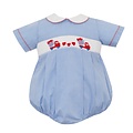 Petit Bebe Valentine's Day Lt Blue Gingham Boy's Bubble