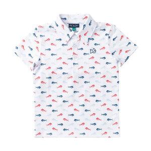 Prodoh Americana Fish Print SS Pro Performance Polo