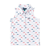 Prodoh Americana Fish Print Sleeveless Pro Performance Polo