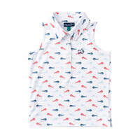 Prodoh Americana Fish Print Sleeveless Pro Performance Polo