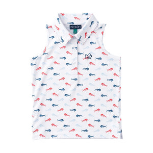 Prodoh Americana Fish Print Sleeveless Pro Performance Polo